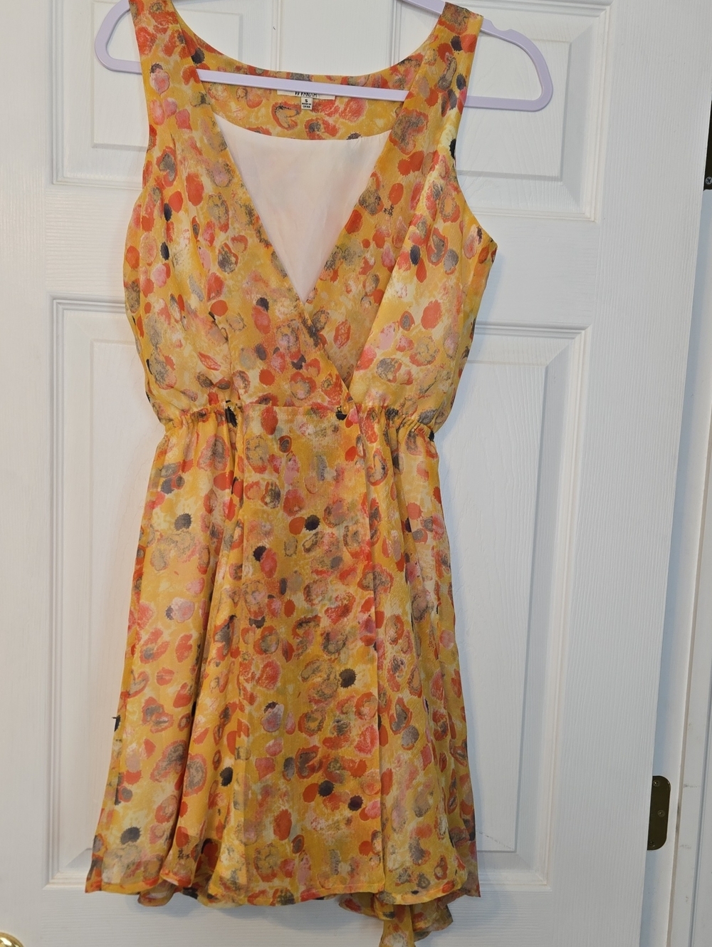 BB Dakota Yellow Floral-Print Sleeveless Dress